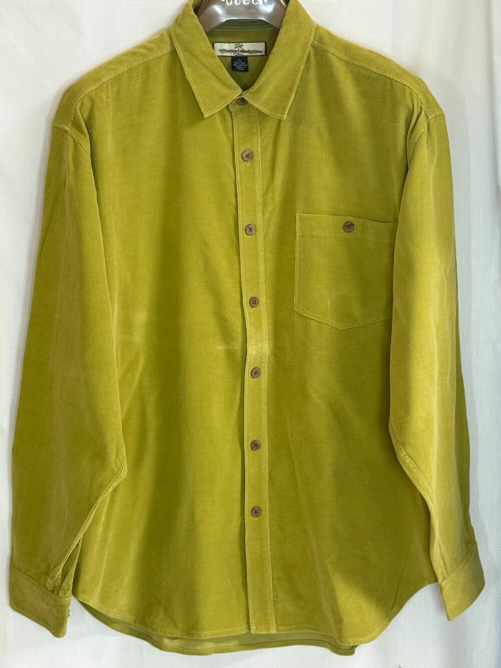 NWOT Tommy Bahama Men's Button Up Fine Corduroy Long Sleeve Shirt-Warm Olive -XL